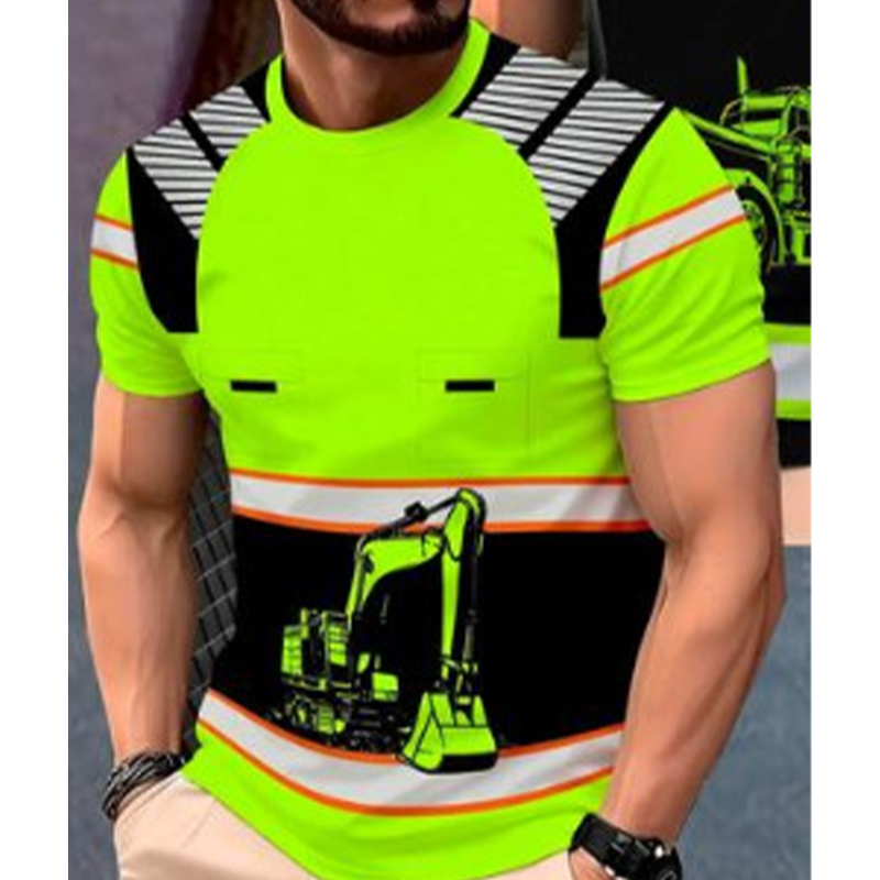 🔥 Pro-Favorite Bold Excavator Graphic Tee – Polyester – Breathable 🚜