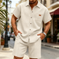 🎉 2026 Sale — Over 35,100 Sold 🧊 Men's Waffle Knit Short Sleeve Set – Casual Loungewear 👔