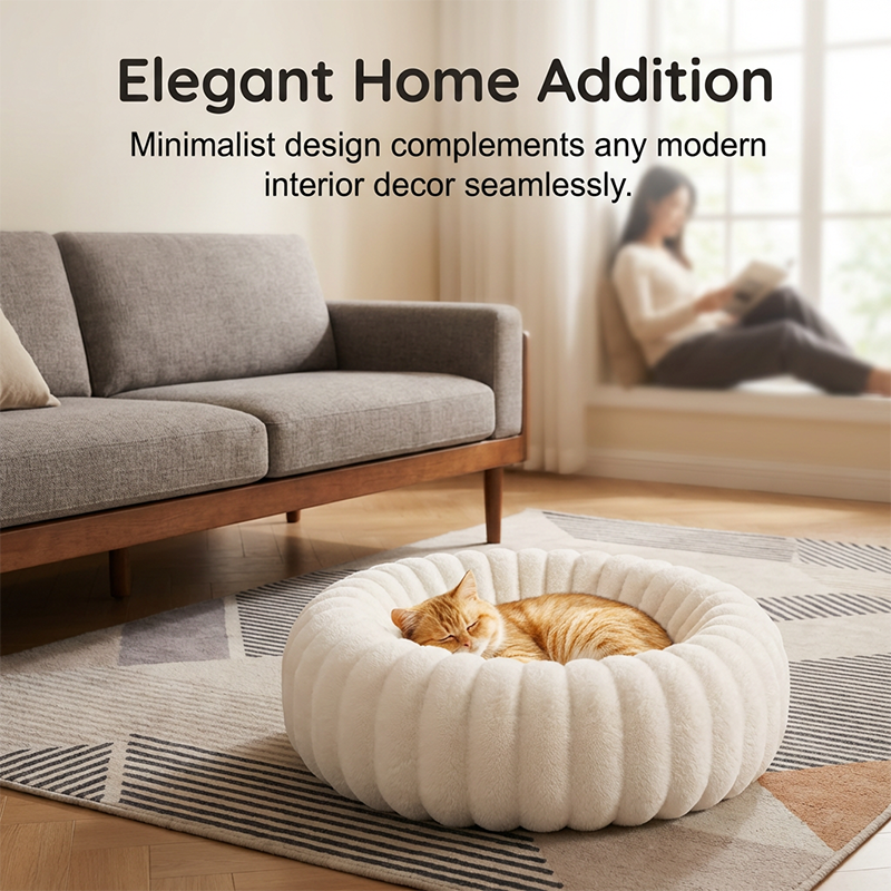 🎉 2026 Sale — Over 35,700 Sold 🐾 Round Calming Pet Bed – Cat & Dog Sleeping Mat ☁️
