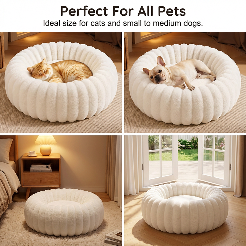 🎉 2026 Sale — Over 35,700 Sold 🐾 Round Calming Pet Bed – Cat & Dog Sleeping Mat ☁️
