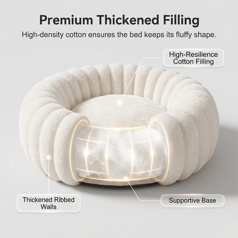 🎉 2026 Sale — Over 35,700 Sold 🐾 Round Calming Pet Bed – Cat & Dog Sleeping Mat ☁️