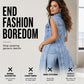 🎉50% OFF! 🧥Women Sleeveless High Slit Denim Vest Dress – Patchwork Longline Jean Waistcoat ✨