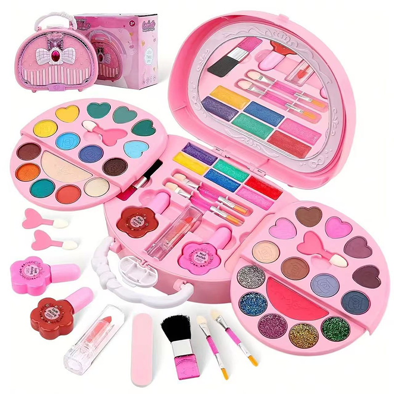 ⏳Time-Limited Special⏰Kids Washable Makeup Toy Set with Portable Pink Handbag