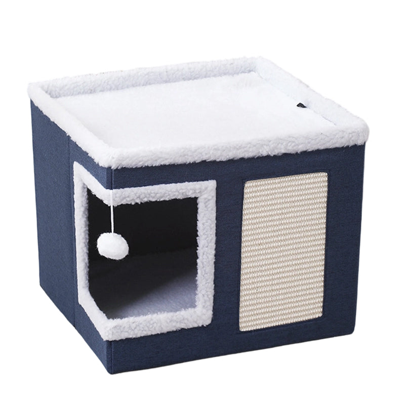 🎉 2026 Sale — Over 18,000 Sold! 🐾 2-in-1 Foldable Cat Cube House – Dual-Level, Built-in Scratching Pad – Hide, Perch & Scratch – Space-Saving, Portable, All-Season Comfort 🏠