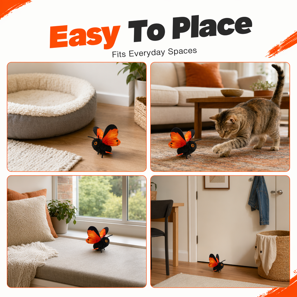 ⏳Limited-time 50% off⏰Motion Activated Smart Flapping Butterfly Interactive Cat Toy🦋😺