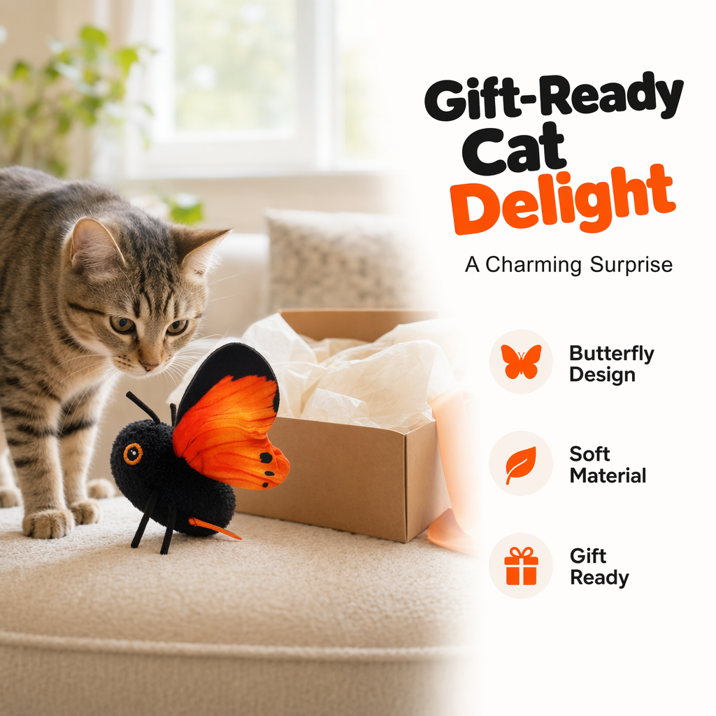⏳Limited-time 50% off⏰Motion Activated Smart Flapping Butterfly Interactive Cat Toy🦋😺