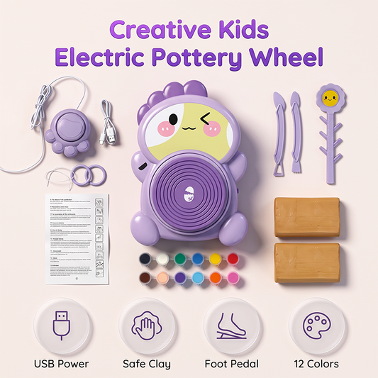 ⏳Limited-time 50% off⏰Kids Electric Pottery Wheel DIY Clay Craft Kit🏺🪐