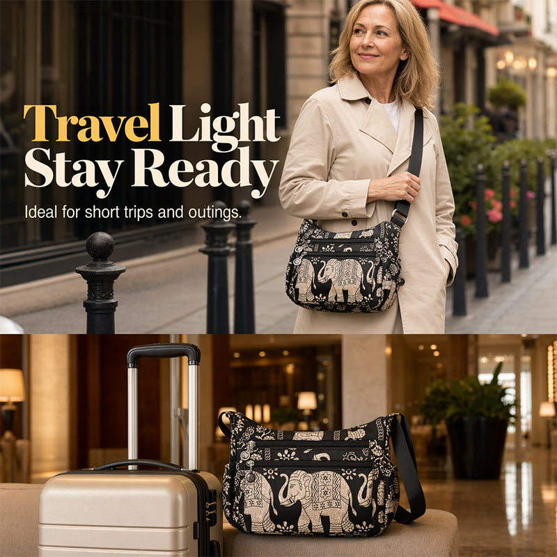 Women Elegant Nylon Travel Messenger Bag