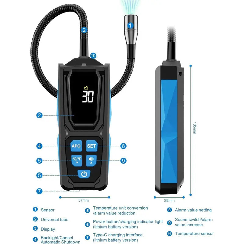 Rechargeable Halogen Leak Detector for Air Conditioner