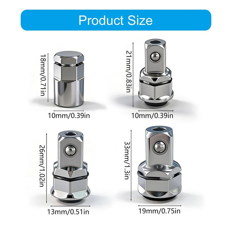 🔧 2026 Sale — Over 23,700 Sold! 🔩 CR-V Steel Ratchet Wrench Adapter Socket Converter Set