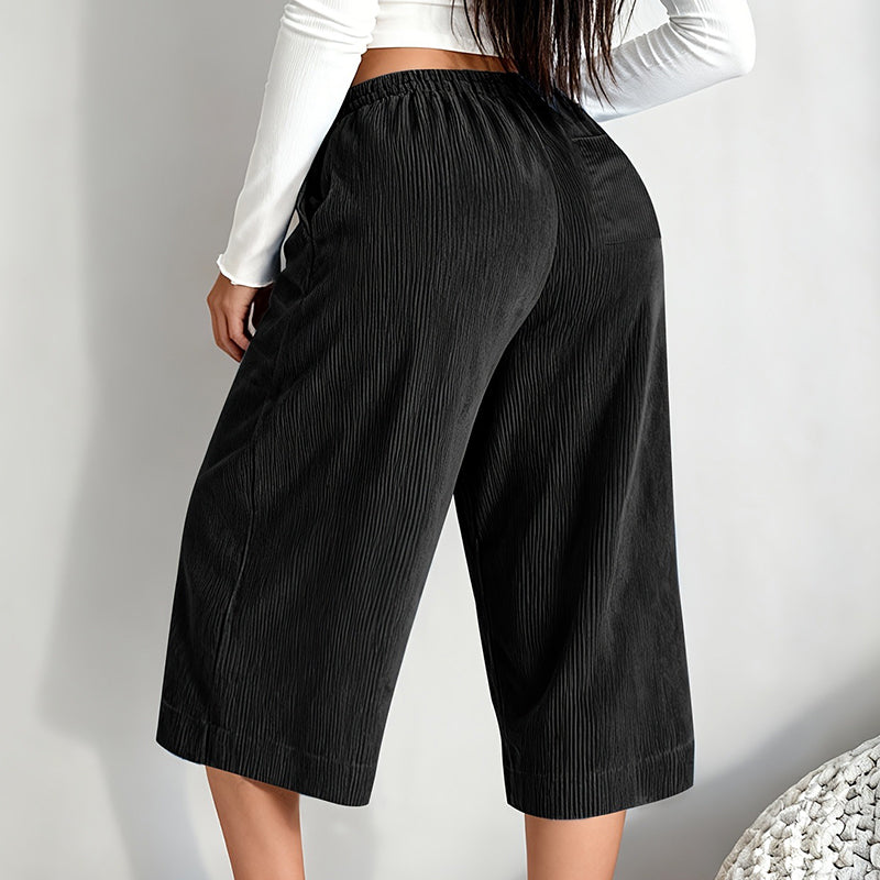 🎉 2026 Sale — Over 33,000 Sold! 💞 Women's Ribbed Wide-Leg Drawstring Cropped Pants