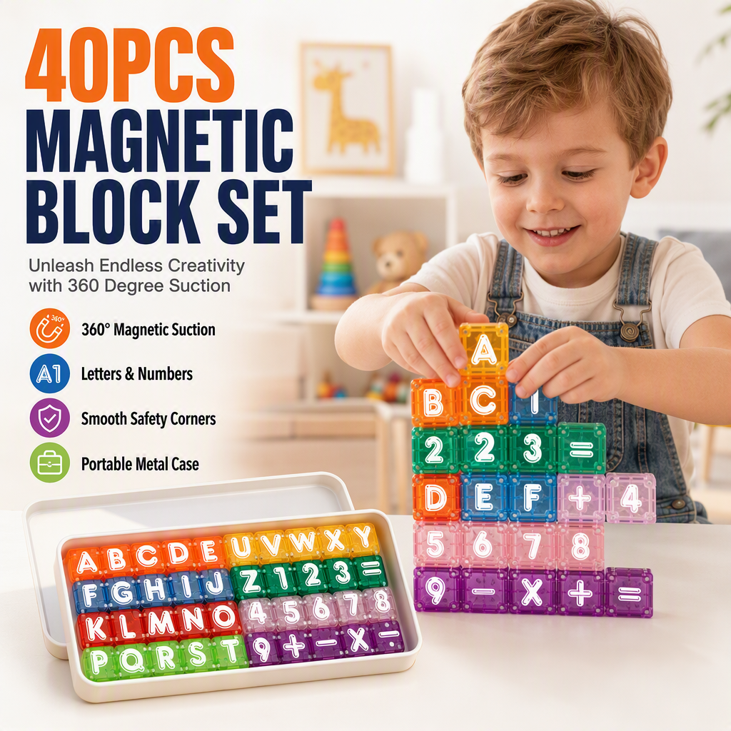 📢📢50% OFF !! ⏰Magnetic Alphabet Number Cubes for Children