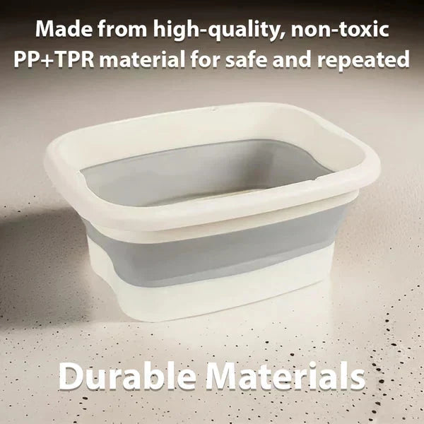 ⏳Time-Limited Special⏰Collapsible Foot Spa Basin with Lid | Portable Silicone Foot Soak Tub with Massage Rollers for Home Relaxation
