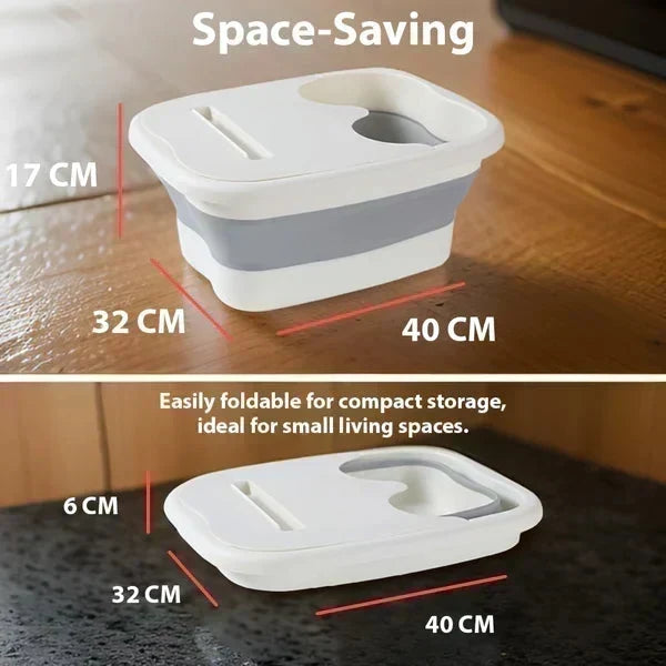 ⏳Time-Limited Special⏰Collapsible Foot Spa Basin with Lid | Portable Silicone Foot Soak Tub with Massage Rollers for Home Relaxation