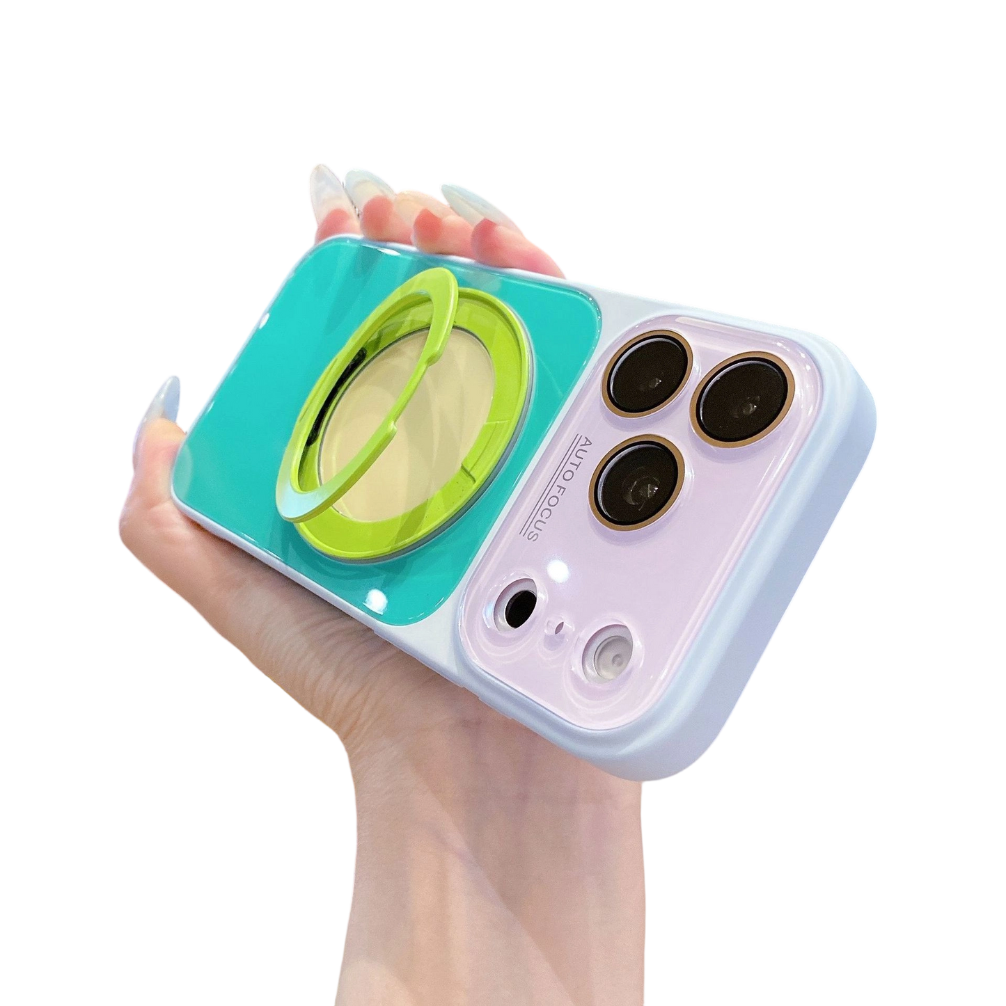 Color Block 360° Rotating Ring Stand Phone Case