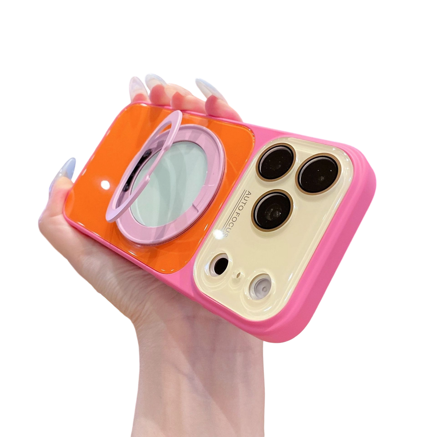 Color Block 360° Rotating Ring Stand Phone Case
