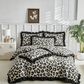 🛌Leopard Print Ruffle Duvet Cover Set – 3-Piece Bedding Set