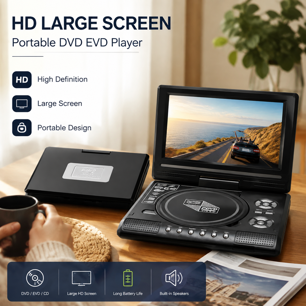 🎉 2026 Sale — Over 26,000 Sold! 📺 7.8" Portable DVD Player – HD Screen, Plays DVD/CD/USB/SD – Perfect for Road Trips & Home Movie Nights! ✨