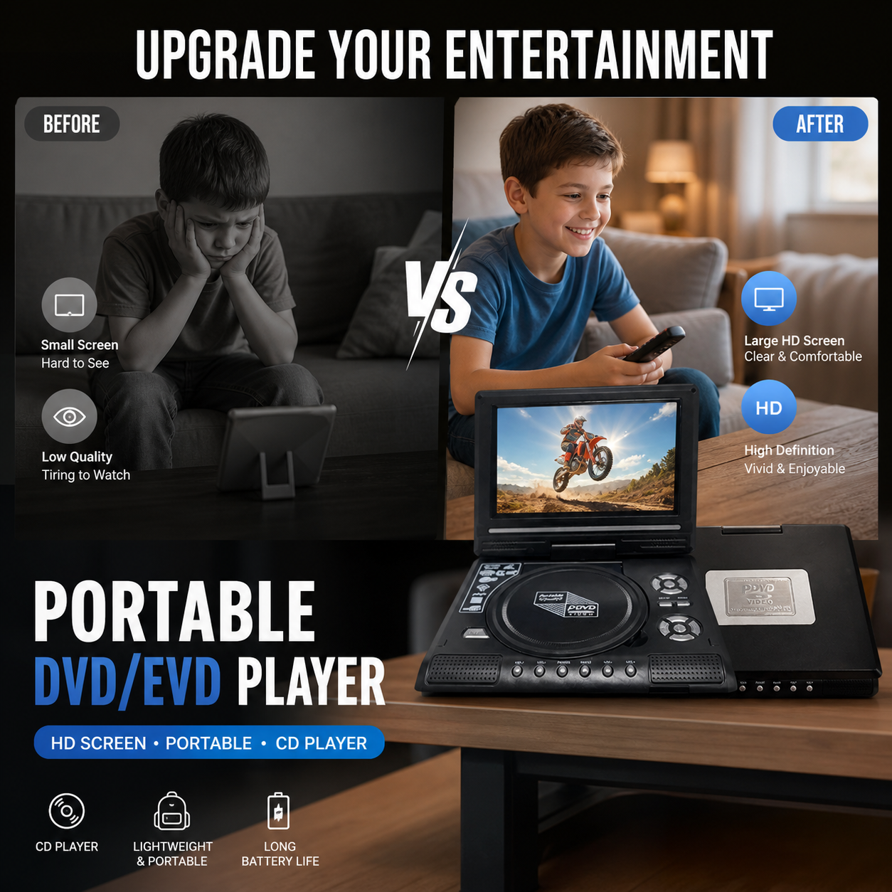 🎉 2026 Sale — Over 26,000 Sold! 📺 7.8" Portable DVD Player – HD Screen, Plays DVD/CD/USB/SD – Perfect for Road Trips & Home Movie Nights! ✨