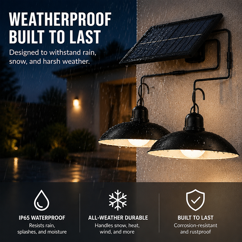 📢📢50% OFF !! ⏰Waterproof Outdoor Solar-Powered Hanging Light