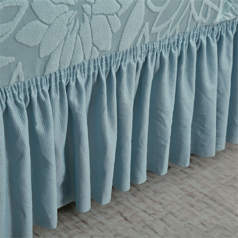 🛋️🛡️Full-Coverage Jacquard Sofa Slipcover with Ruffled Skirt
