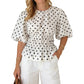 🛍️ 50% Off – Women's Polka-Dot Top – fitted cut, 3/4 sleeves & versatile – for modern everyday style 🌸