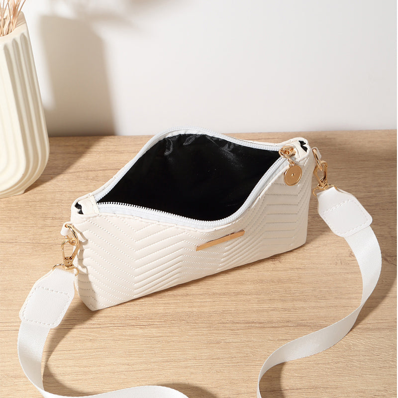 📢📢50% OFF !! ⏰Women Wave Embossed Crossbody Bag Set Wide Strap Commuter Shoulder Bag