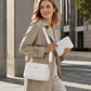 📢📢50% OFF !! ⏰Women Wave Embossed Crossbody Bag Set Wide Strap Commuter Shoulder Bag