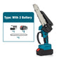 🥳HOT SALE! 6-inch Cordless Mini Chainsaw with 2 Batteries – Safety Lock, Cuts Branches in Seconds! 🌳⚡