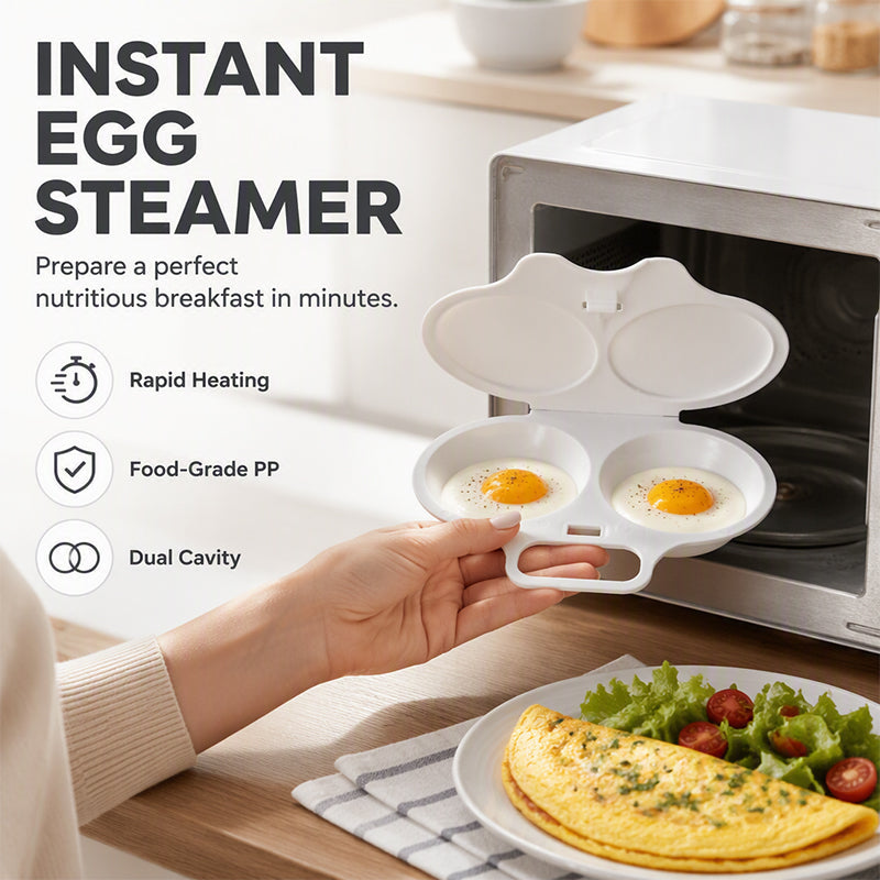 ⏳Time-Limited Special⏰Microwave Egg Poacher –  Dual‑cavity, non‑stick & easy clean.🏠
