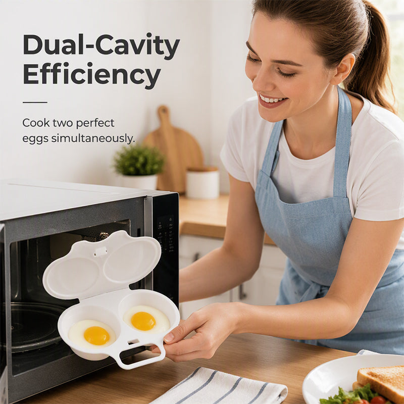⏳Time-Limited Special⏰Microwave Egg Poacher –  Dual‑cavity, non‑stick & easy clean.🏠