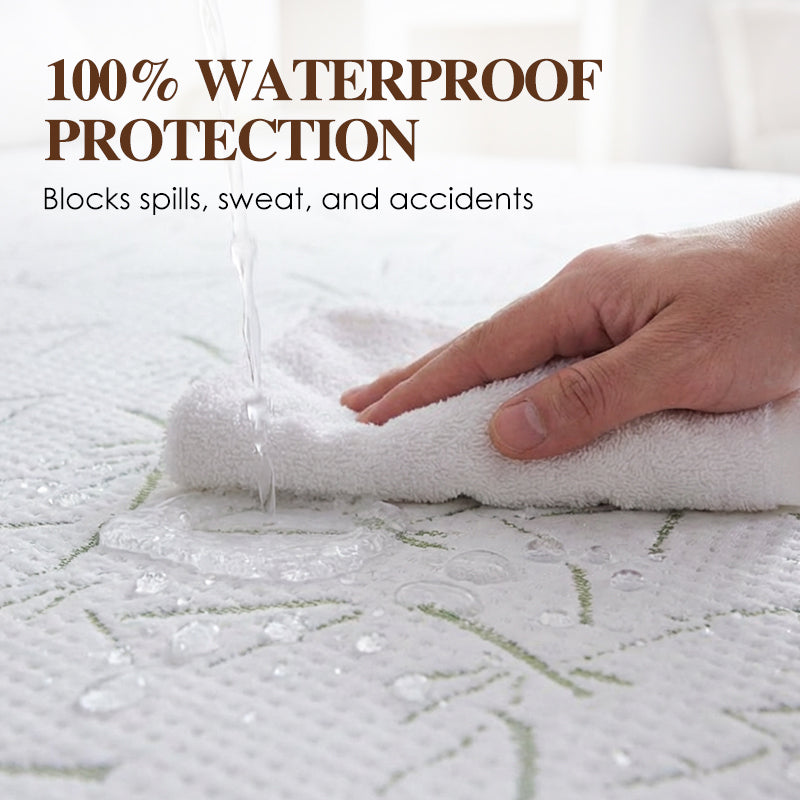🛏️ LIMITED-TIME 50% OFF ✨ Bamboo Fiber Waterproof Mattress Protector — Noiseless TPU, Breathable & 360° Deep Pocket Snug Fit 🌱