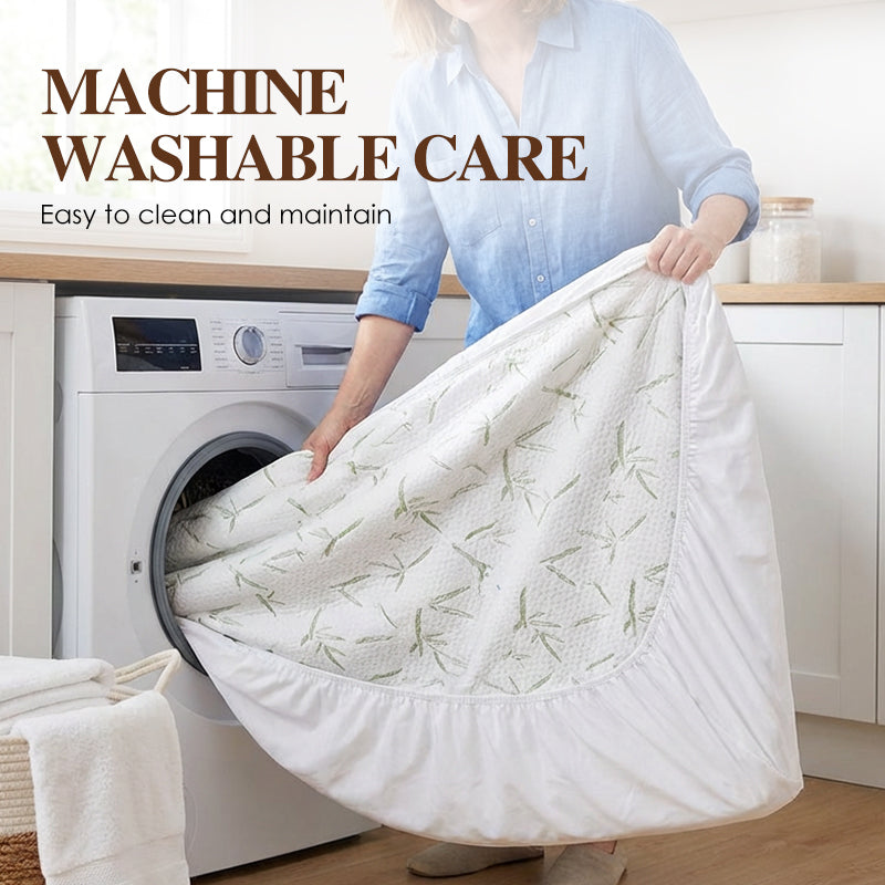 🛏️ LIMITED-TIME 50% OFF ✨ Bamboo Fiber Waterproof Mattress Protector — Noiseless TPU, Breathable & 360° Deep Pocket Snug Fit 🌱
