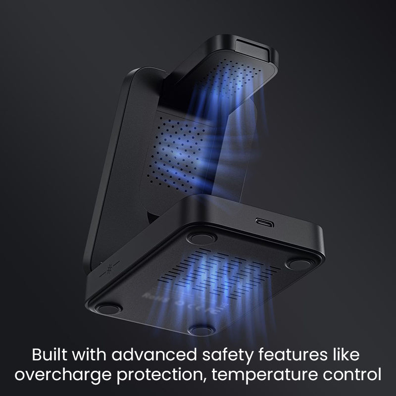 Foldable 3-in-1 15W Fast Wireless Charger