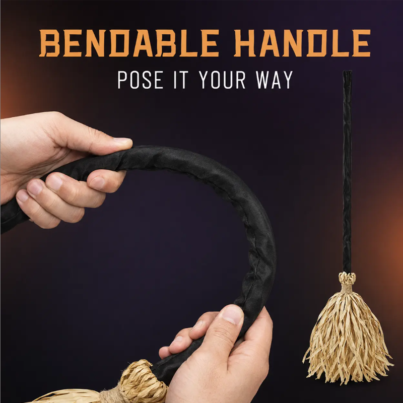 🧙 Animated Witch Broom Halloween Decoration with Lights and Sound