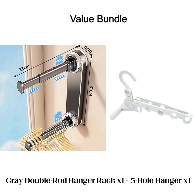 Foldable Telescopic Suction-Cup Hanger Rack