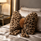 🐆✨50% OFF! 🎀🧸 Leopard Print Bowknot Throw Pillow – Faux Rabbit Fur, High-Rebound PP Cotton & Lumbar Support Design. Over 18,073 Stylish Homes Loving It!✨