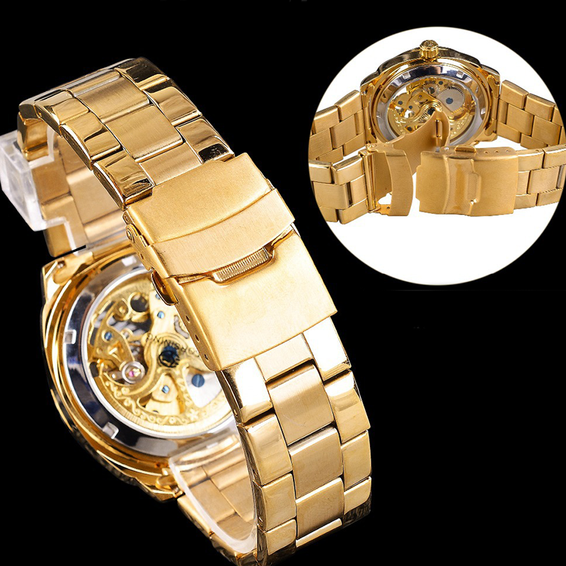 ⏳Time-Limited Special⏰Skeleton Automatic Watch – See The Movement, Feel The Craft – Self-Winding, Gold-Tone, Dress-Casual Style for Every Occasion 💼