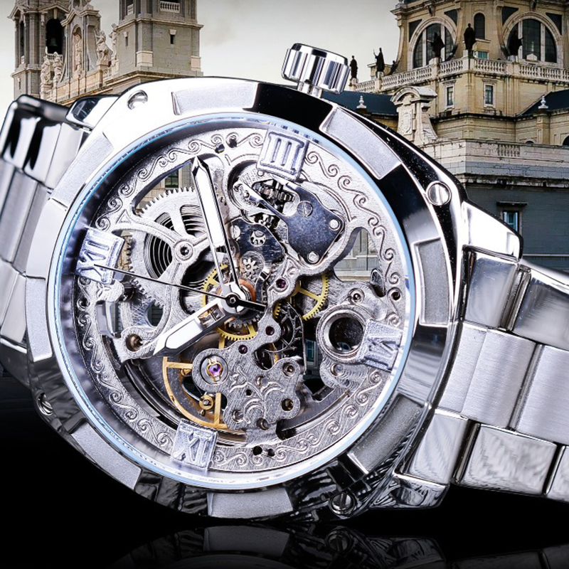 ⏳Time-Limited Special⏰Skeleton Automatic Watch – See The Movement, Feel The Craft – Self-Winding, Gold-Tone, Dress-Casual Style for Every Occasion 💼
