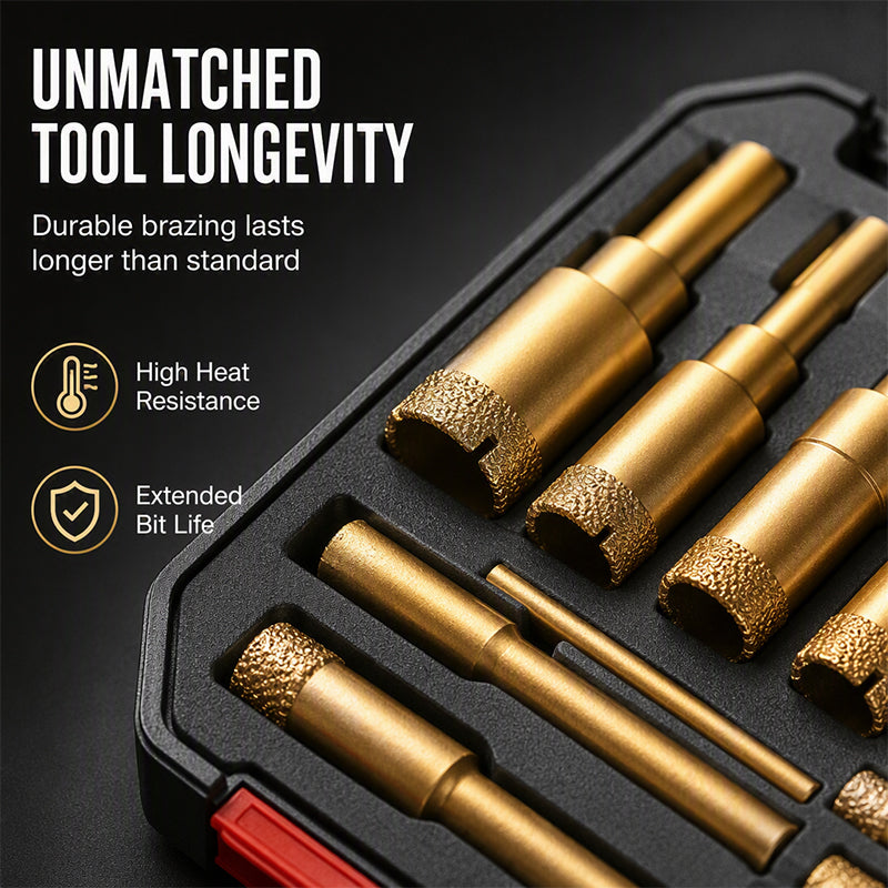 ⏳🔥LIMITED-TIME 50% OFF! ⏰🔧✨ 12-Piece Dry Diamond Tile Hole Saw Kit