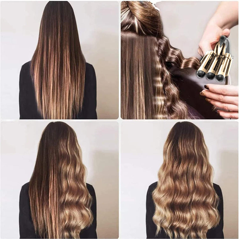 3-Barrel Curling Iron with Adjustable Temperature