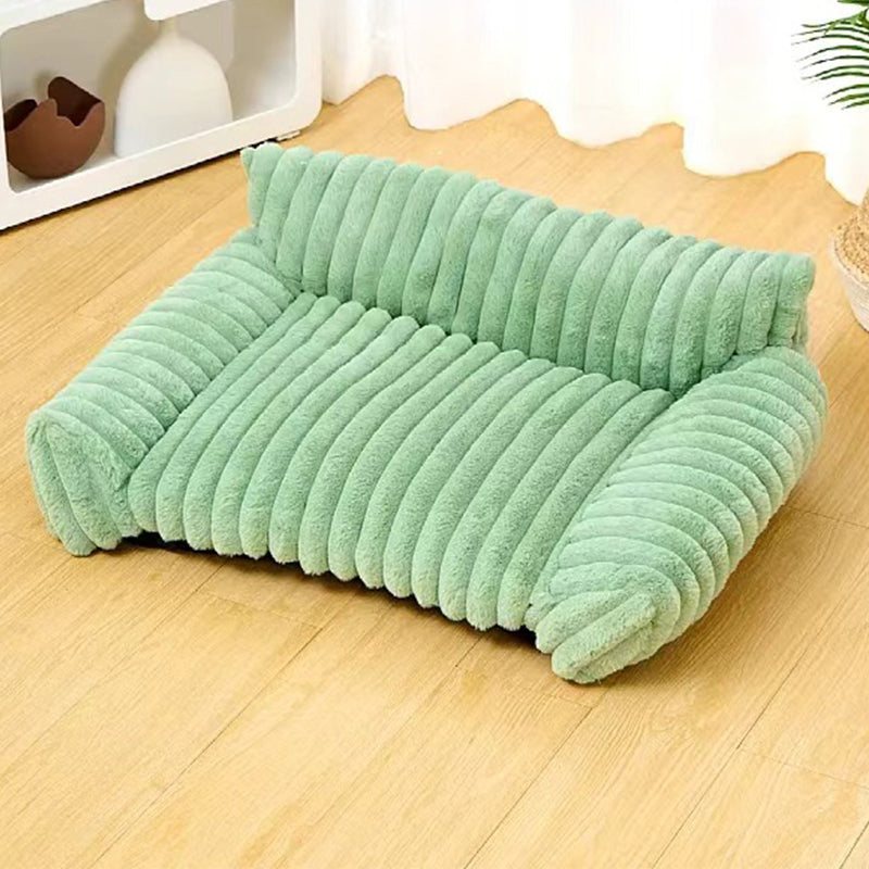 🎉 LIMITED TIME 50% OFF! 🛋️ Cozy Sofa Pet Bed – Ultra-Comfortable, Raised Bolster Edges & Super-Soft Ribbed Plush – Fits Cats & Dogs ✨
