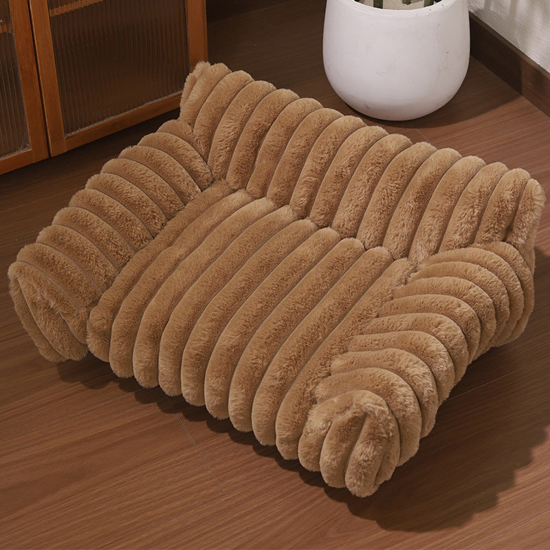 🎉 LIMITED TIME 50% OFF! 🛋️ Cozy Sofa Pet Bed – Ultra-Comfortable, Raised Bolster Edges & Super-Soft Ribbed Plush – Fits Cats & Dogs ✨