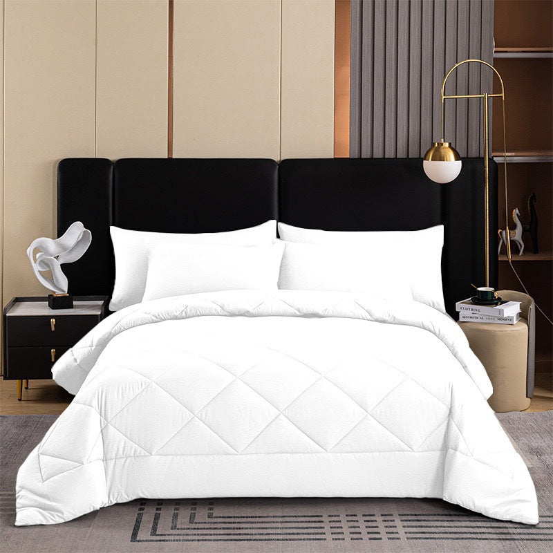 🛏️ Stop waking up cold and tangled — this 3-piece quilted set stays fluffy, breathes all season, and makes your bed look like it belongs in a hotel. 🏨