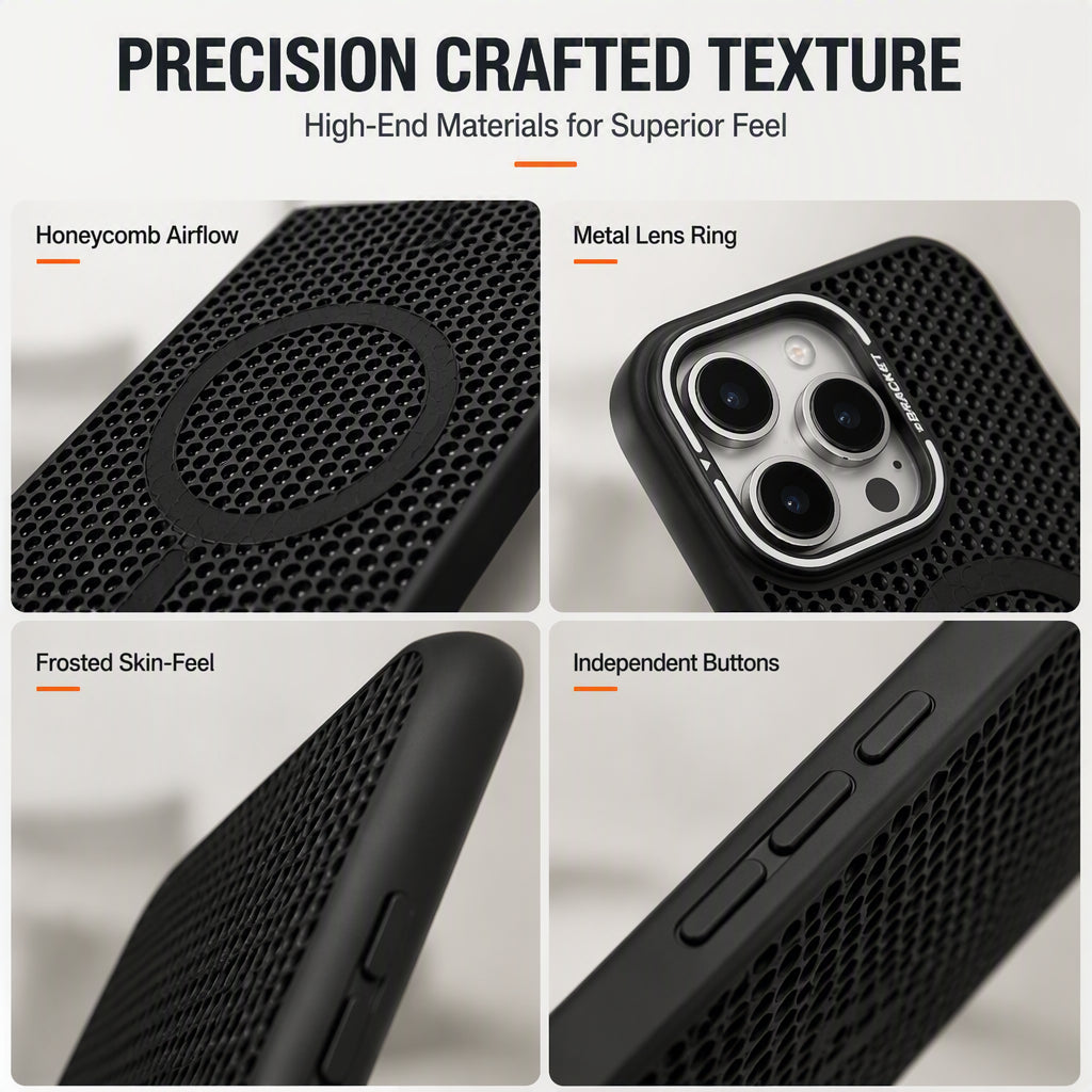 Heat Dissipating Honeycomb Magnetic Phone Case with Kickstand
