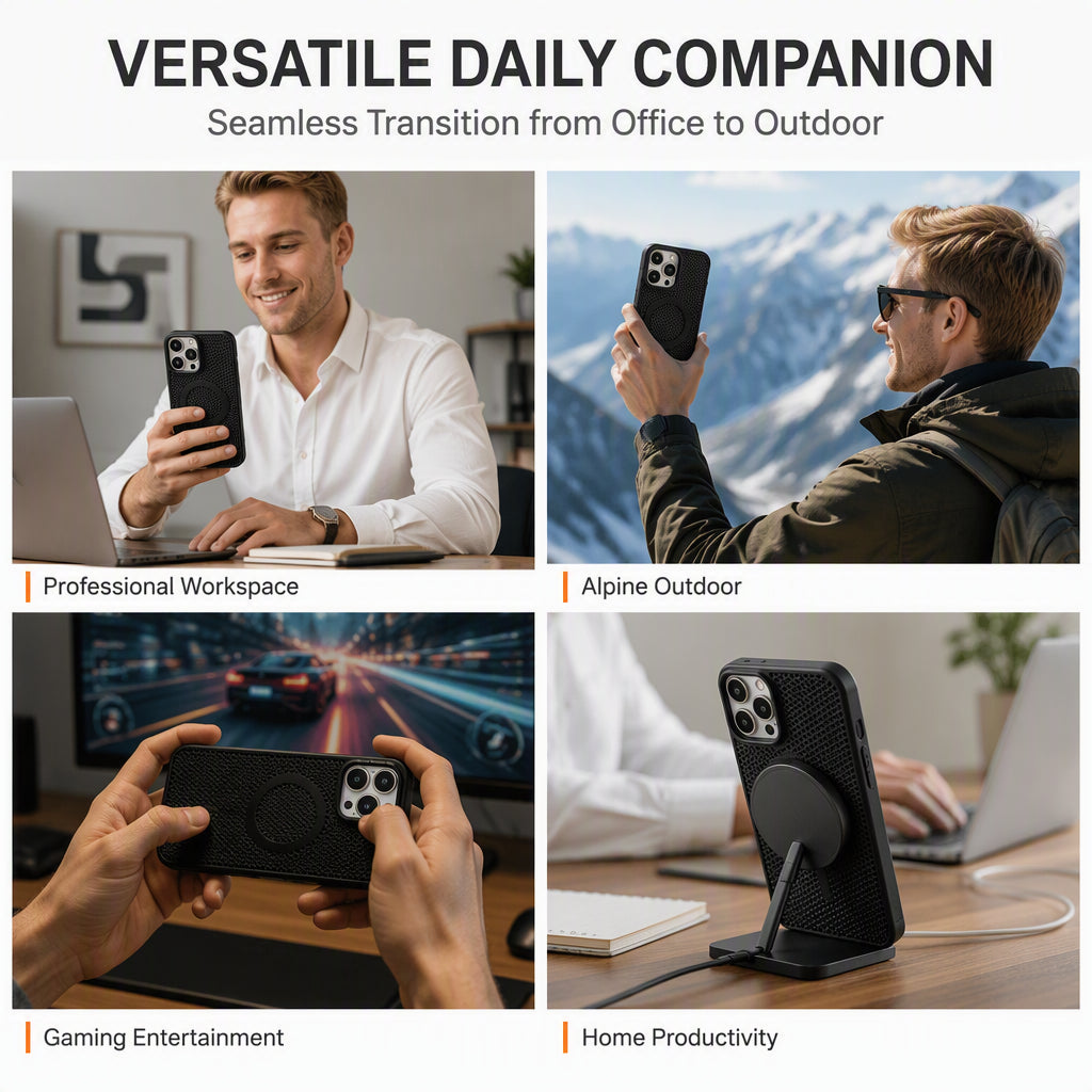 Heat Dissipating Honeycomb Magnetic Phone Case with Kickstand