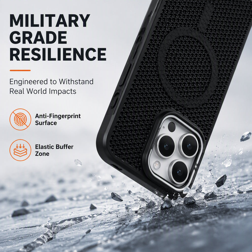 Heat Dissipating Honeycomb Magnetic Phone Case with Kickstand