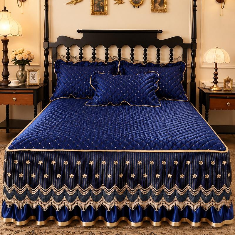 🎉 2026 Sale — Over 33,500 Sold!🛏️Quilted Elastic Four‑Corner Bed Skirt ✨