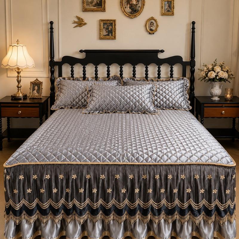 🎉 2026 Sale — Over 33,500 Sold!🛏️Quilted Elastic Four‑Corner Bed Skirt ✨