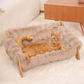 🛋️ LIMITED TIME 50% OFF! 🐾 Elevated Plush Pet Bed with Wooden Frame – Premium Comfort, Sturdy Natural Wood & Removable Washable Cover ✨